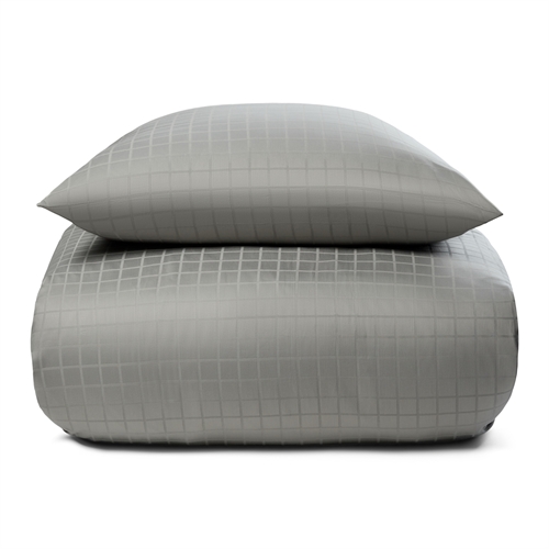 Image of Økologisk Sengetøj - 140x220 cm - GOTS certificeret sengelinned - Gråt sengesæt i 100% bomuldssatin fra By Borg